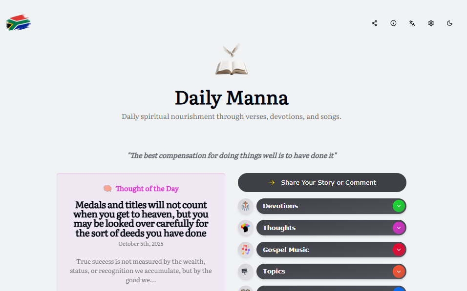 Daily Manna - Desktop View 1