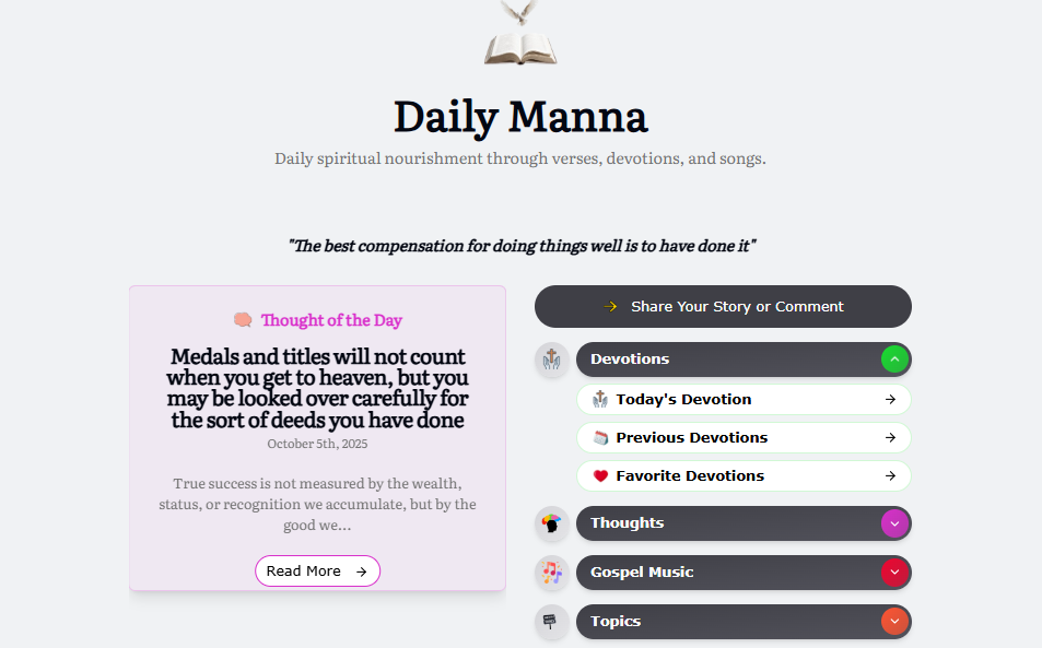 Daily Manna - Desktop View 2